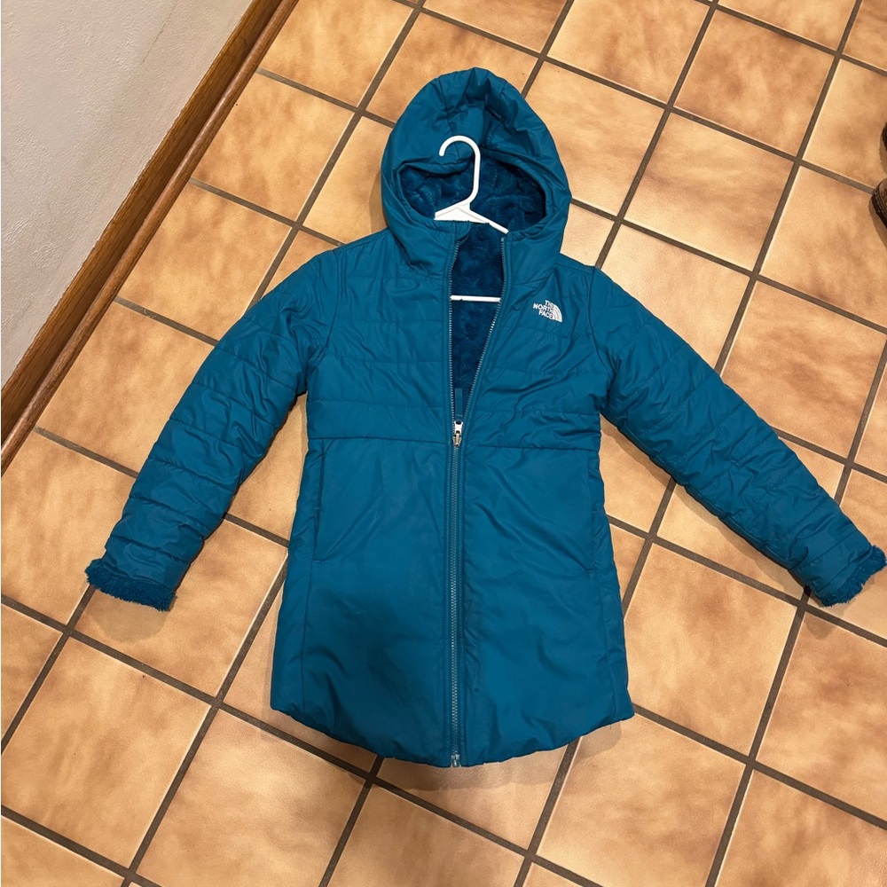 Reversible! The North Face Blue Hooded Jacket.